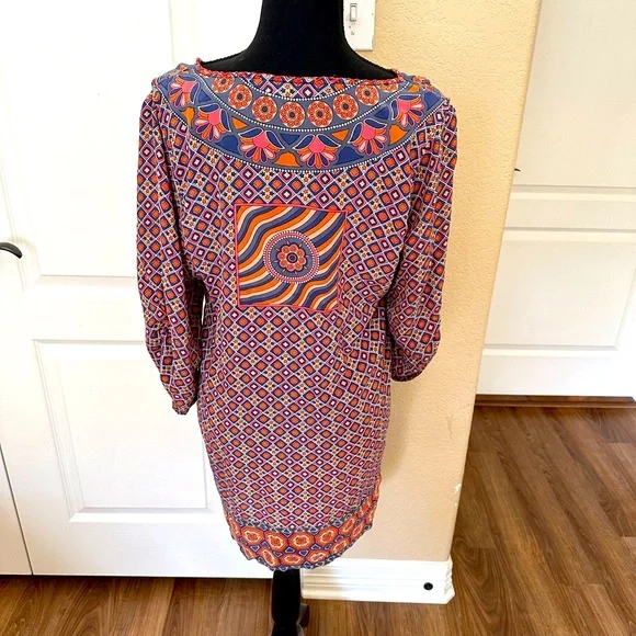 Tolani Womens Size Large Silk Tunic Top - Picture 2 of 5